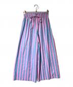 SZ Blockprints×Ron Hermanエスゼットブロックプリント×ロンハーマン）の古着「Drawstring Thick Striped Cotton Pants」｜ピンク×ブルー