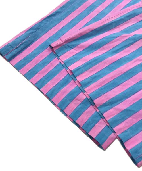 SZ Blockprints（エスゼットブロックプリント）SZ Blockprints (エスゼットブロックプリント) Ron Herman (ロンハーマン) Drawstring Thick Striped Cotton Pants ピンク×ブルー サイズ:Sの古着・服飾アイテム