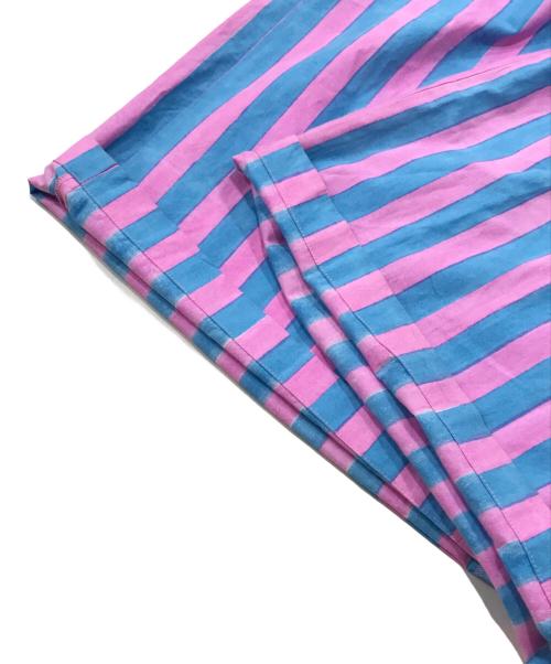 SZ Blockprints（エスゼットブロックプリント）SZ Blockprints (エスゼットブロックプリント) Ron Herman (ロンハーマン) Drawstring Thick Striped Cotton Pants ピンク×ブルー サイズ:Sの古着・服飾アイテム