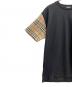 BURBERRY (バーバリー) ノバチェック スリーブ コットンTシャツ ブラック×ベージュ サイズ:S：16000円