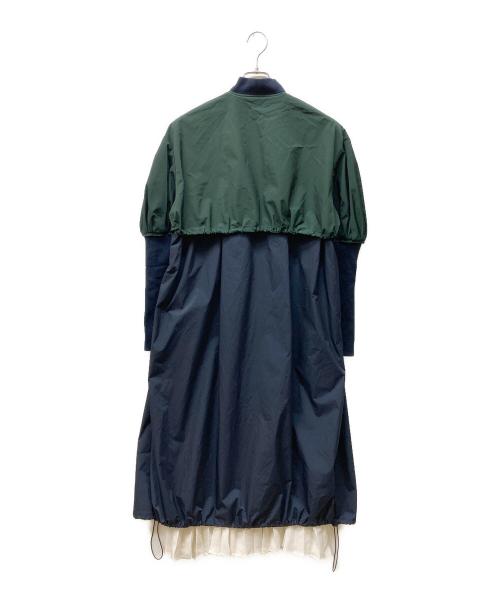 ENFOLD（エンフォルド）ENFOLD (エンフォルド) ドッキングワンピース ネイビー×グリーン サイズ:38の古着・服飾アイテム