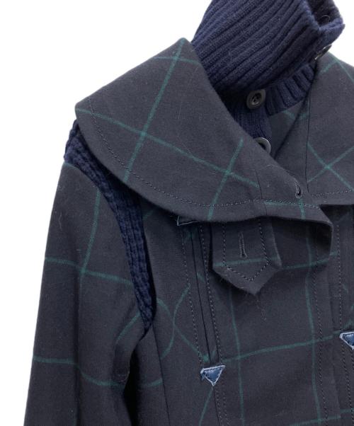 sacai（サカイ）sacai (サカイ) 2WAY異素材切替ジャケット ネイビー サイズ:1の古着・服飾アイテム