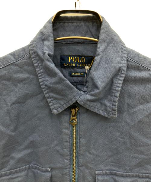 POLO RALPH LAUREN（ポロ・ラルフローレン）POLO RALPH LAUREN (ポロ・ラルフローレン) コットンジップシャツジャケット ブルー サイズ:XSの古着・服飾アイテム