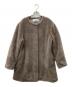 SOEJU（ソージュ）の古着「ノーカラーボアコート」｜ブラウン