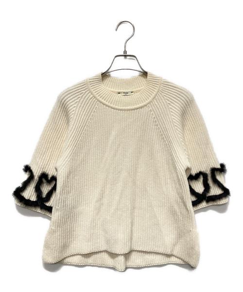FENDI（フェンディ）FENDI (フェンディ) ハートファースリーブニット アイボリー サイズ:38の古着・服飾アイテム