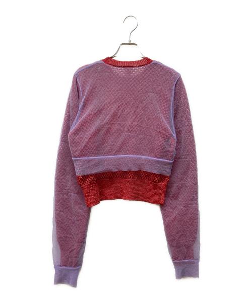 noir kei ninomiya（ノワール ケイ ニノミヤ）noir kei ninomiya (ノワール ケイ ニノミヤ) COMME des GARCONS (コムデギャルソン) 23AW チュールレイヤードニット レッド サイズ:Mの古着・服飾アイテム