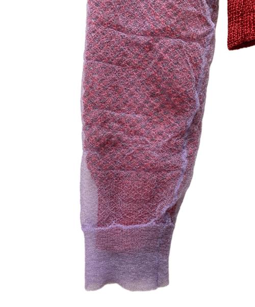 noir kei ninomiya（ノワール ケイ ニノミヤ）noir kei ninomiya (ノワール ケイ ニノミヤ) COMME des GARCONS (コムデギャルソン) 23AW チュールレイヤードニット レッド サイズ:Mの古着・服飾アイテム