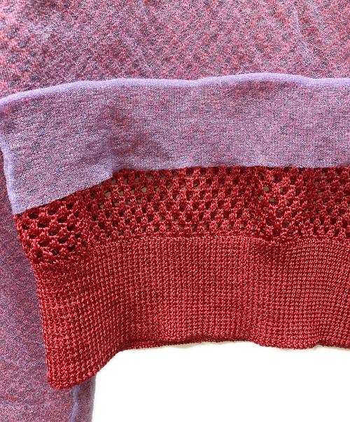 noir kei ninomiya（ノワール ケイ ニノミヤ）noir kei ninomiya (ノワール ケイ ニノミヤ) COMME des GARCONS (コムデギャルソン) 23AW チュールレイヤードニット レッド サイズ:Mの古着・服飾アイテム