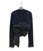HEELALヘラル）の古着「Bergamot frill knit」｜ネイビー