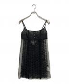 MAISON SPECIALメゾンスペシャル）の古着「Tulle Ribbon Camisole Dress」｜ブラック