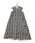 DRAWERドゥロワー）の古着「フラワー プリント Aライン マキシ丈ワンピース」｜ホワイト