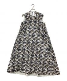 DRAWER（ドゥロワー）の古着「フラワー プリント Aライン マキシ丈ワンピース」｜ホワイト