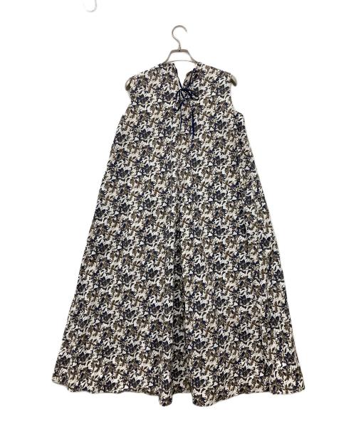 DRAWER（ドゥロワー）DRAWER (ドゥロワー) フラワー プリント Aライン マキシ丈ワンピース ホワイト サイズ:36の古着・服飾アイテム