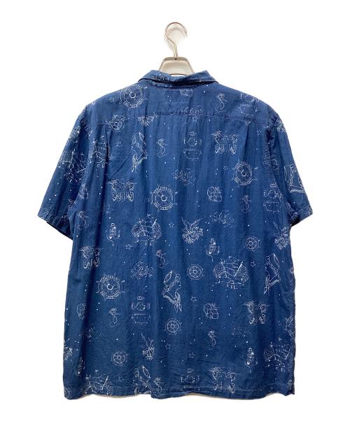 RRL（ダブルアールエル）RRL (ダブルアールエル) Indigo Cotton Camp Shirt インディゴ サイズ:XXLの古着・服飾アイテム