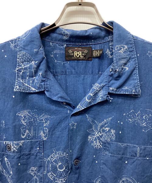 RRL（ダブルアールエル）RRL (ダブルアールエル) Indigo Cotton Camp Shirt インディゴ サイズ:XXLの古着・服飾アイテム