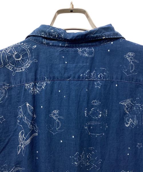 RRL（ダブルアールエル）RRL (ダブルアールエル) Indigo Cotton Camp Shirt インディゴ サイズ:XXLの古着・服飾アイテム