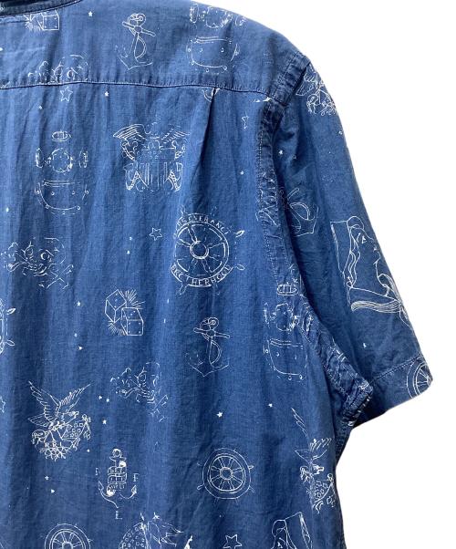 RRL（ダブルアールエル）RRL (ダブルアールエル) Indigo Cotton Camp Shirt インディゴ サイズ:XXLの古着・服飾アイテム
