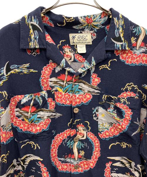 RRL（ダブルアールエル）RRL (ダブルアールエル) トロピカルキャンプシャツ ネイビー サイズ:Lの古着・服飾アイテム