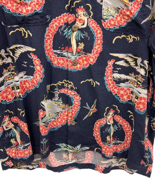 RRL（ダブルアールエル）RRL (ダブルアールエル) トロピカルキャンプシャツ ネイビー サイズ:Lの古着・服飾アイテム