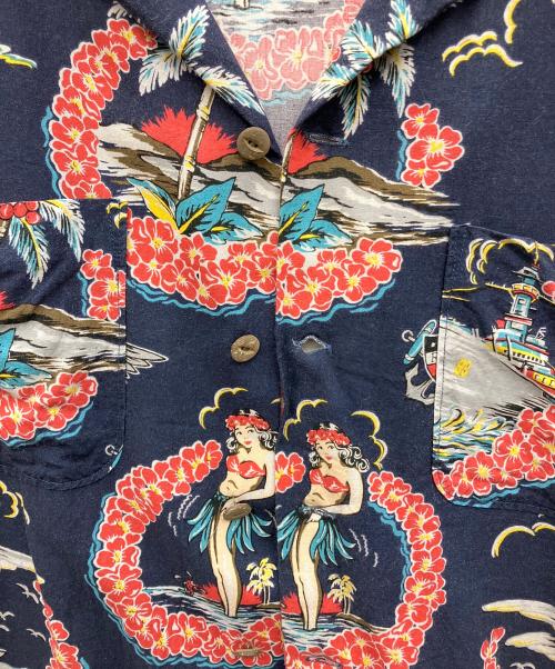RRL（ダブルアールエル）RRL (ダブルアールエル) トロピカルキャンプシャツ ネイビー サイズ:Lの古着・服飾アイテム