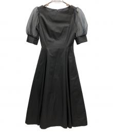 Ameri（アメリ）の古着「SHEER PUFF SLEEVE DRESS」｜ブラック