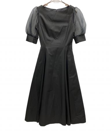 中古・古着通販】Ameri (アメリ) SHEER PUFF SLEEVE DRESS ブラック
