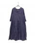 ne quittez pas（ヌキテパ）の古着「Cotton Lurex Stripe V Neck Dress」｜ネイビー