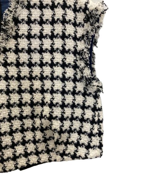 TOMORROW LAND collection（トゥモローランドコレクション）TOMORROW LAND collection (トゥモローランドコレクション) ブリオンハウンドトゥースフロンタブルジレ ホワイト サイズ:36の古着・服飾アイテム