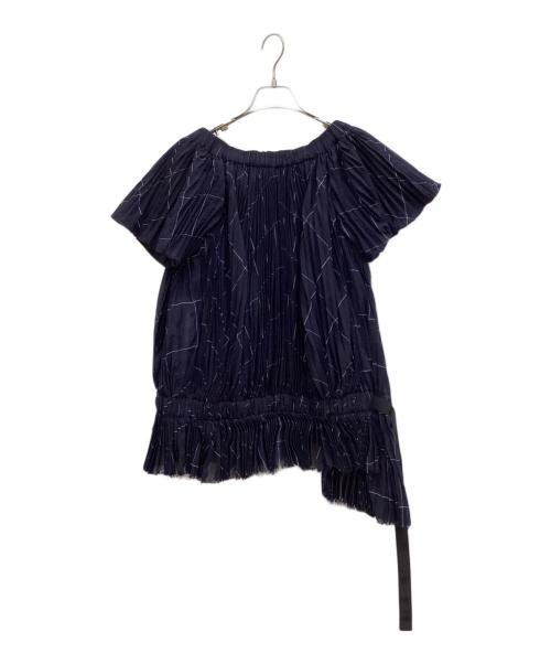 sacai（サカイ）sacai (サカイ) プリーツブラウス ネイビー サイズ:１の古着・服飾アイテム