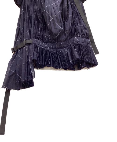 sacai（サカイ）sacai (サカイ) プリーツブラウス ネイビー サイズ:１の古着・服飾アイテム