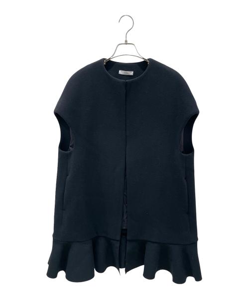 YOKO CHAN（ヨーコチャン）YOKO CHAN (ヨーコチャン) ウールフリルジレ ブラック サイズ:36の古着・服飾アイテム