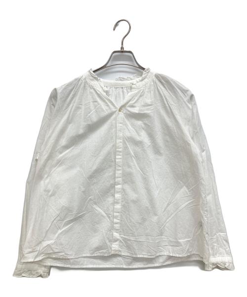 Pal'las Palace（パラスパレス）Pal'las Palace (パラスパレス) 60sローンふんわり仕上げフリル襟シャツ ホワイトの古着・服飾アイテム