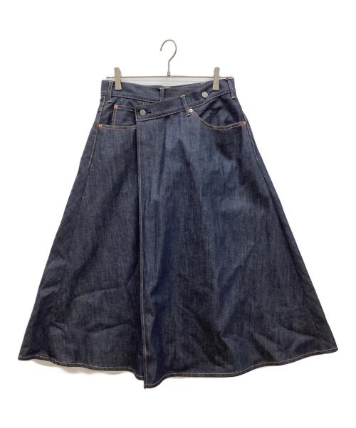 45R（フォーティファイブ・アール）45R (フォーティファイブ・アール) ライ麦デニムのクロスオーバースカート（一張羅） インディゴ サイズ:2の古着・服飾アイテム
