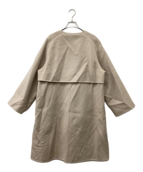 GALERIE VIE（ギャルリーヴィー）GALERIE VIE (ギャルリーヴィー) ウールダブルフェイス カラーレス トレンチコート ベージュ サイズ:Freeの古着・服飾アイテム