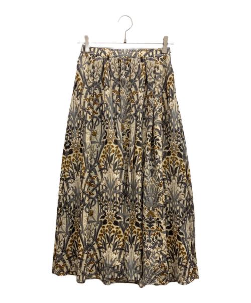 MACKINTOSH LONDON（マッキントッシュ ロンドン）MACKINTOSH LONDON (マッキントッシュ ロンドン) ボタニカルウォールプリントスカート ベージュ サイズ:38の古着・服飾アイテム