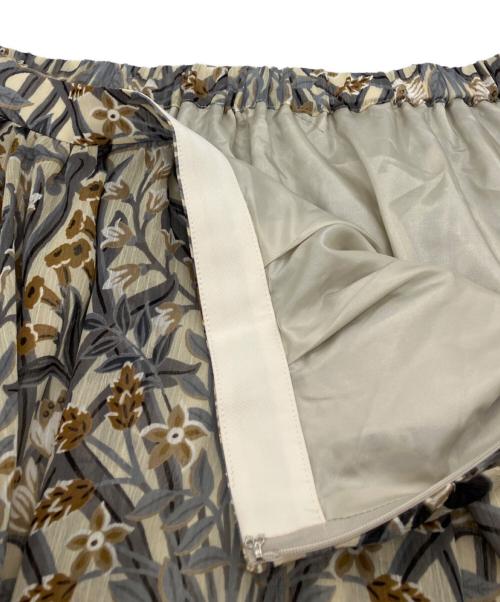 MACKINTOSH LONDON（マッキントッシュ ロンドン）MACKINTOSH LONDON (マッキントッシュ ロンドン) ボタニカルウォールプリントスカート ベージュ サイズ:38の古着・服飾アイテム