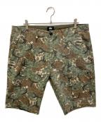 stussyステューシー）の古着「RIPSTOP CAMO POCKET SHORT　ハーフパンツ」｜カーキ