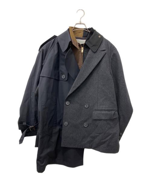 KOLOR（カラー）KOLOR (カラー) Four Pieces Docking Coat グレー×ブラック サイズ:2の古着・服飾アイテム