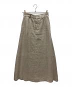 Lisiereリジェール）の古着「Linen Canvas Long Skirt」｜アイボリー