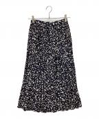 EPOCAエポカ）の古着「エアリードットプリント プリーツスカート」｜ブラック