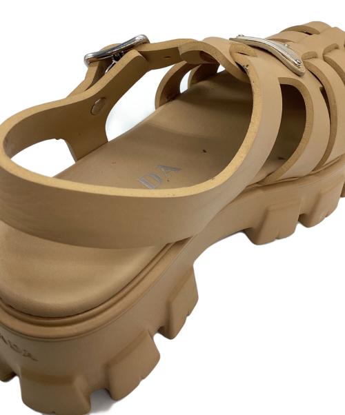 PRADA（プラダ）PRADA (プラダ) モノリス ラバー サンダル ブラウン サイズ:37の古着・服飾アイテム