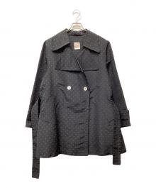 LOEWE（ロエベ）の古着「ドットシルクトレンチコート」｜ブラック