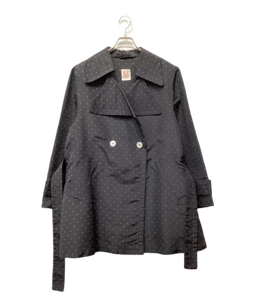 LOEWE（ロエベ）LOEWE (ロエベ) ドットシルクトレンチコート ブラック サイズ:40の古着・服飾アイテム
