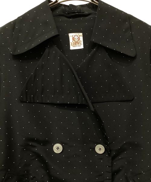 LOEWE（ロエベ）LOEWE (ロエベ) ドットシルクトレンチコート ブラック サイズ:40の古着・服飾アイテム