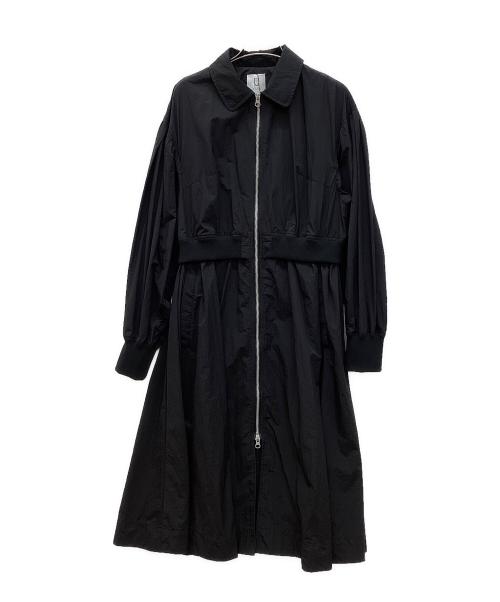 yuw（ユウ）yuw (ユウ) ペプラムロングブルゾン ブラック サイズ:ｆの古着・服飾アイテム