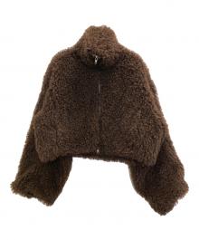 THINGS THAT MATTER（シングスザットマター）の古着「CRIMPED FUR CROPPED BLOUSON」｜ブラウン
