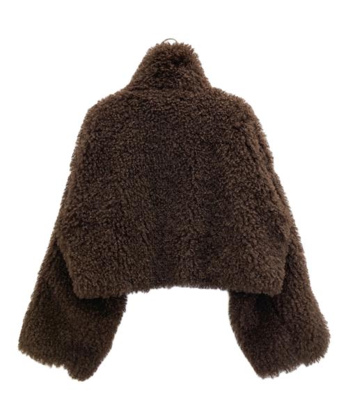 THINGS THAT MATTER（シングスザットマター）THINGS THAT MATTER (シングスザットマター) CRIMPED FUR CROPPED BLOUSON ブラウン サイズ:FREEの古着・服飾アイテム