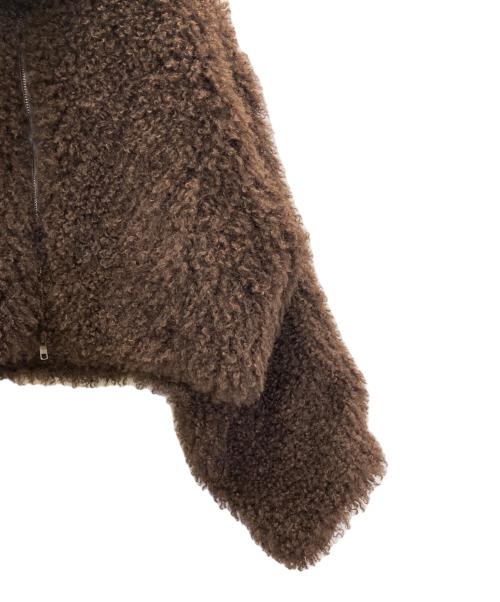 THINGS THAT MATTER（シングスザットマター）THINGS THAT MATTER (シングスザットマター) CRIMPED FUR CROPPED BLOUSON ブラウン サイズ:FREEの古着・服飾アイテム