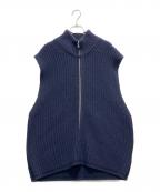 walenodeウェルノード）の古着「Basolan cashmere wool Futoune zip up vest」｜ネイビー