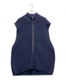 walenode（ウェルノード）の古着「Basolan cashmere wool Futoune zip up vest」｜ネイビー